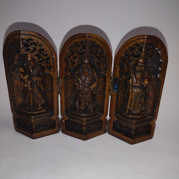 Beautiful Folding Triptych Buddhist Shrine, Altar Buddha Shrine